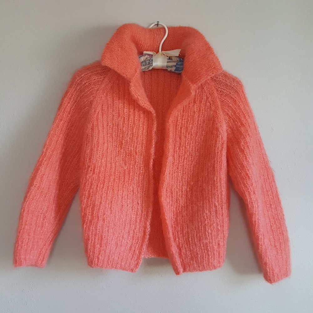 Vintage Mid Century Mohair Blend Cardigan Sweater